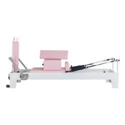 Wood Pilates Reformer painted white color